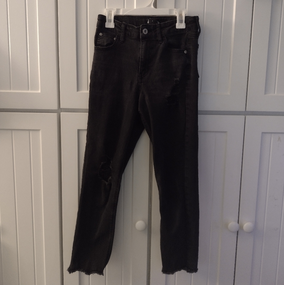 Girls Black Ripped Jeans